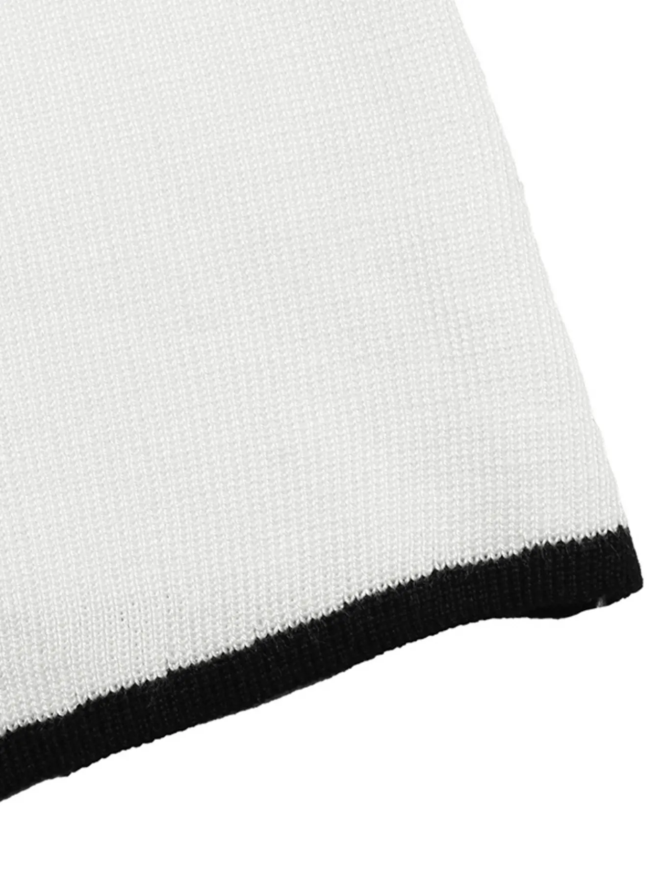Contrast Trim Button Decor Knit Top 8