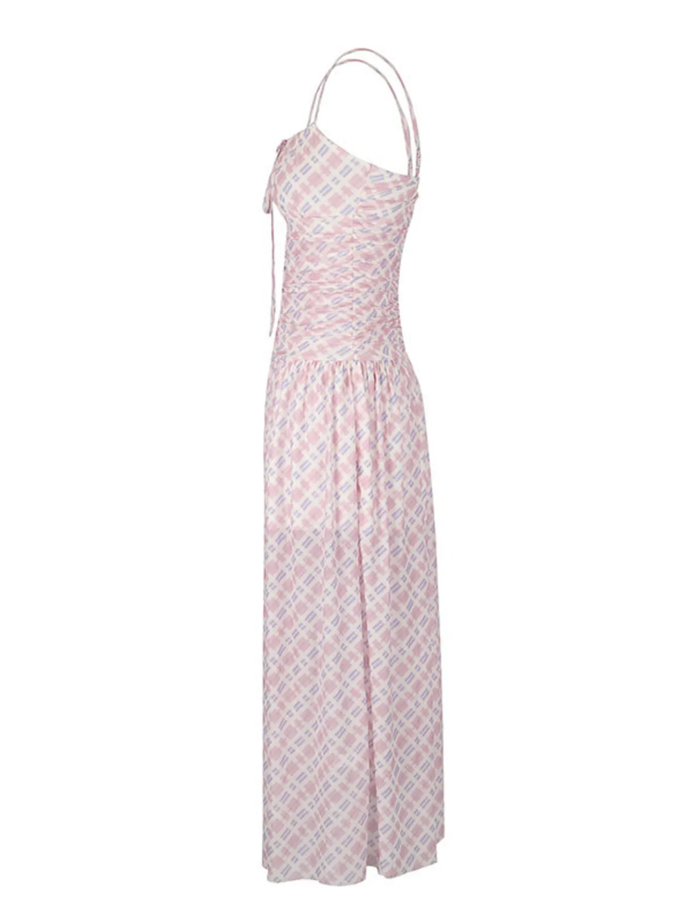 Plaid Spaghetti Strap Maxi Dress 5