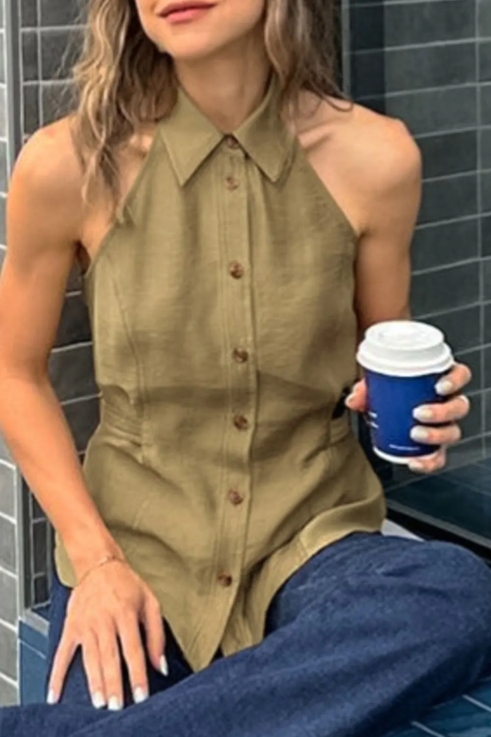 Button-Down Sleeveless Top 4
