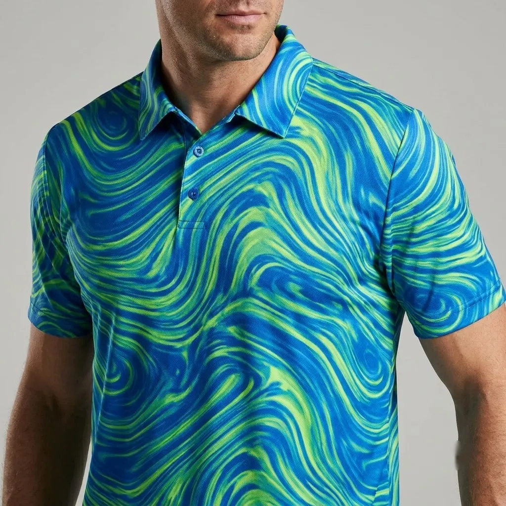Dynamic Voltage Pulse Abstract Polo Shirt