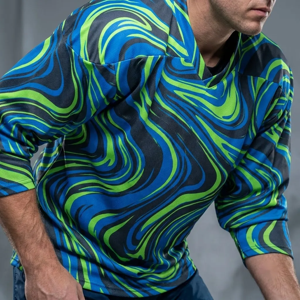 Electric Pulse Motion Abstract Hockey Jersey