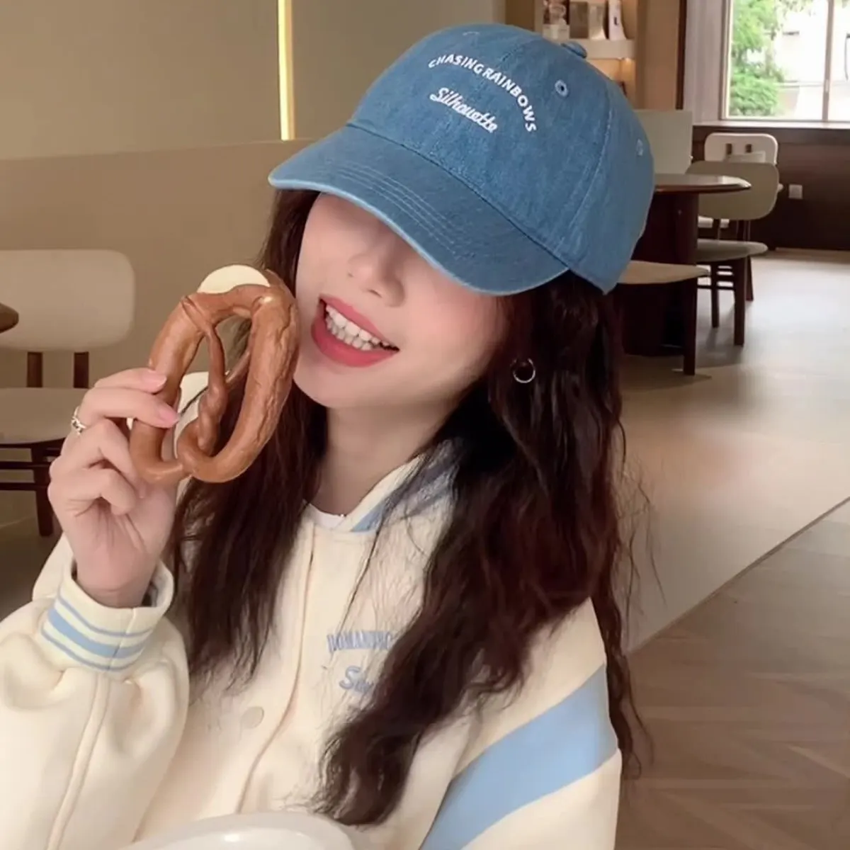 Embroidered Denim Baseball Cap 2
