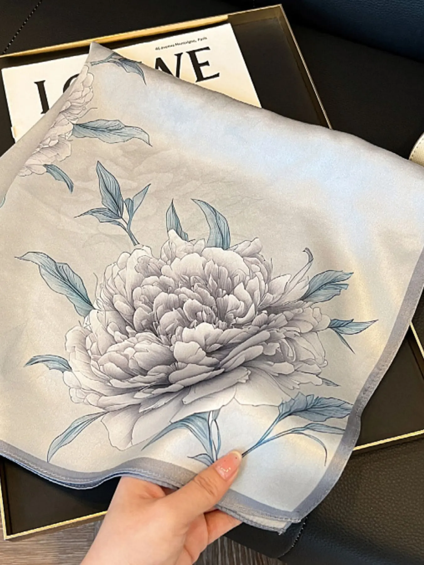 Floral Print Silk Square Scarf 3