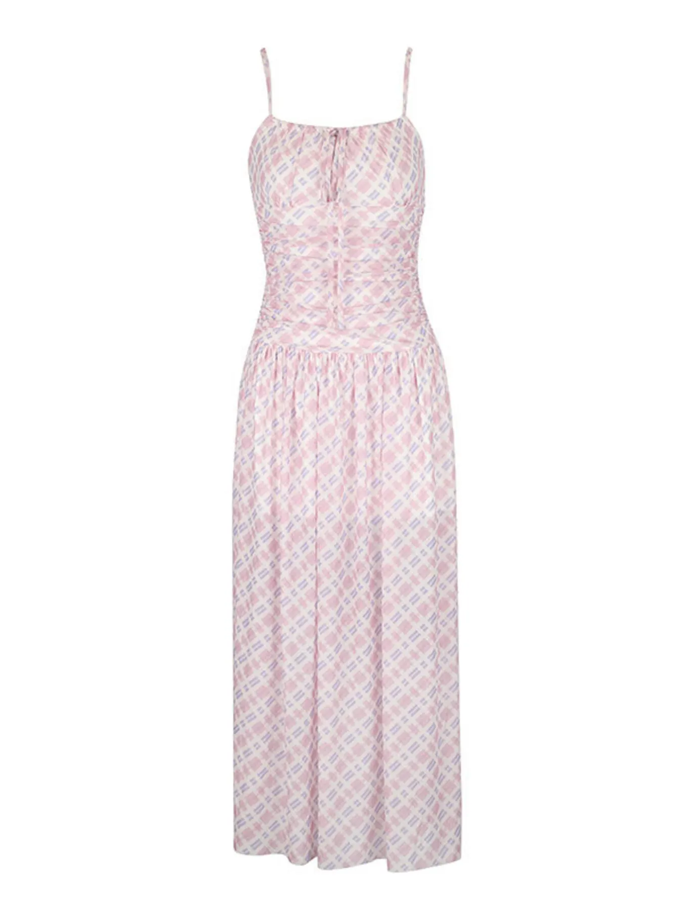 Plaid Spaghetti Strap Maxi Dress 4