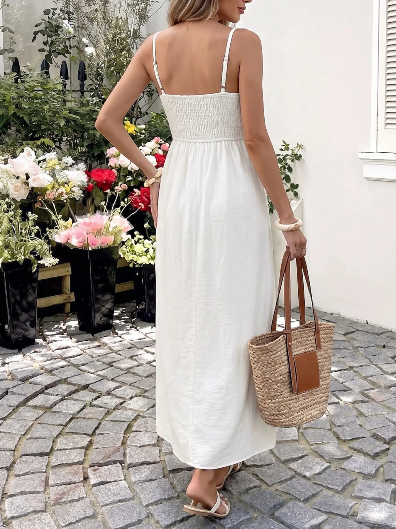 Lace V-Neck Flowy Maxi Dress 5
