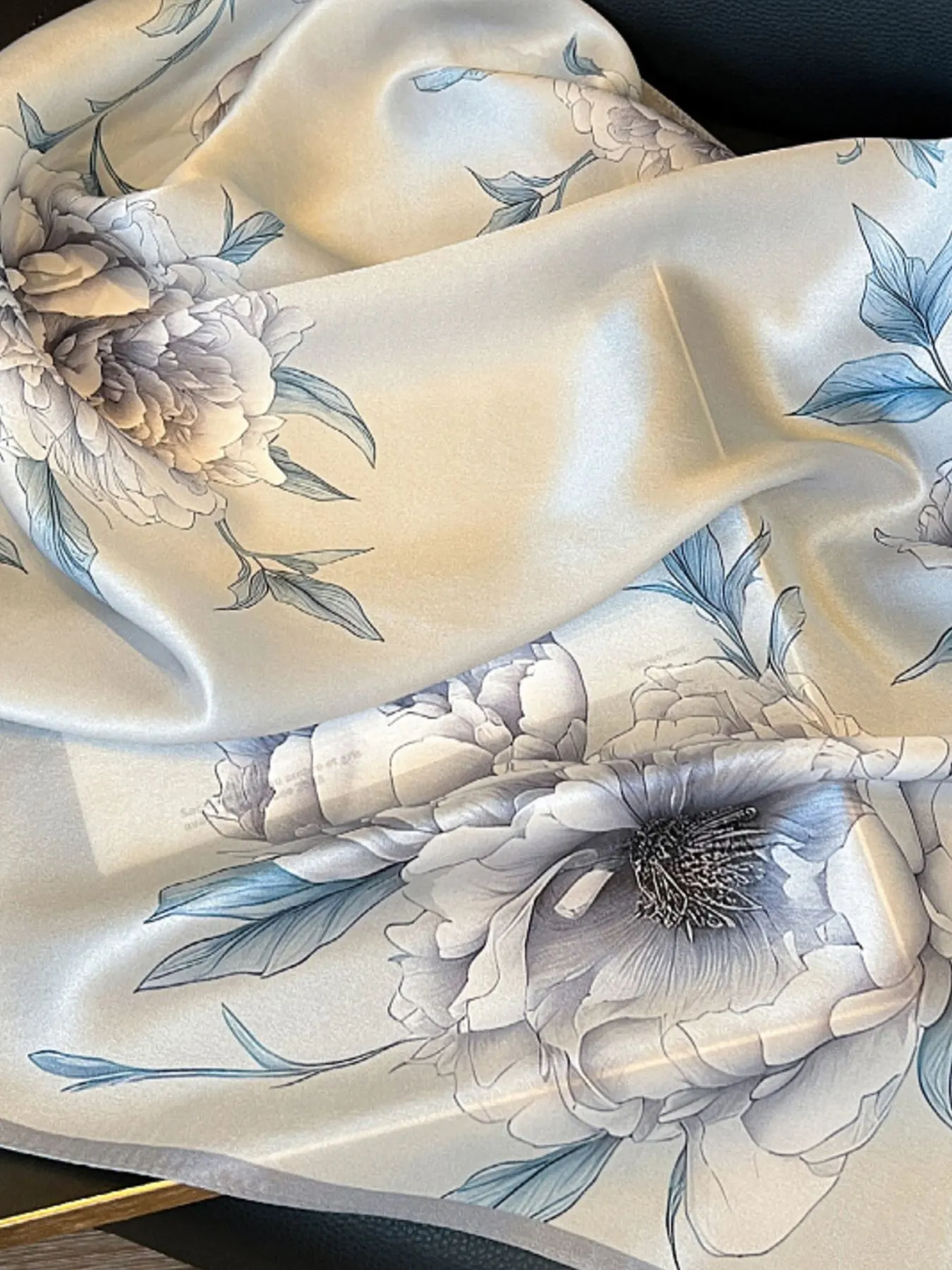 Floral Print Silk Square Scarf 2
