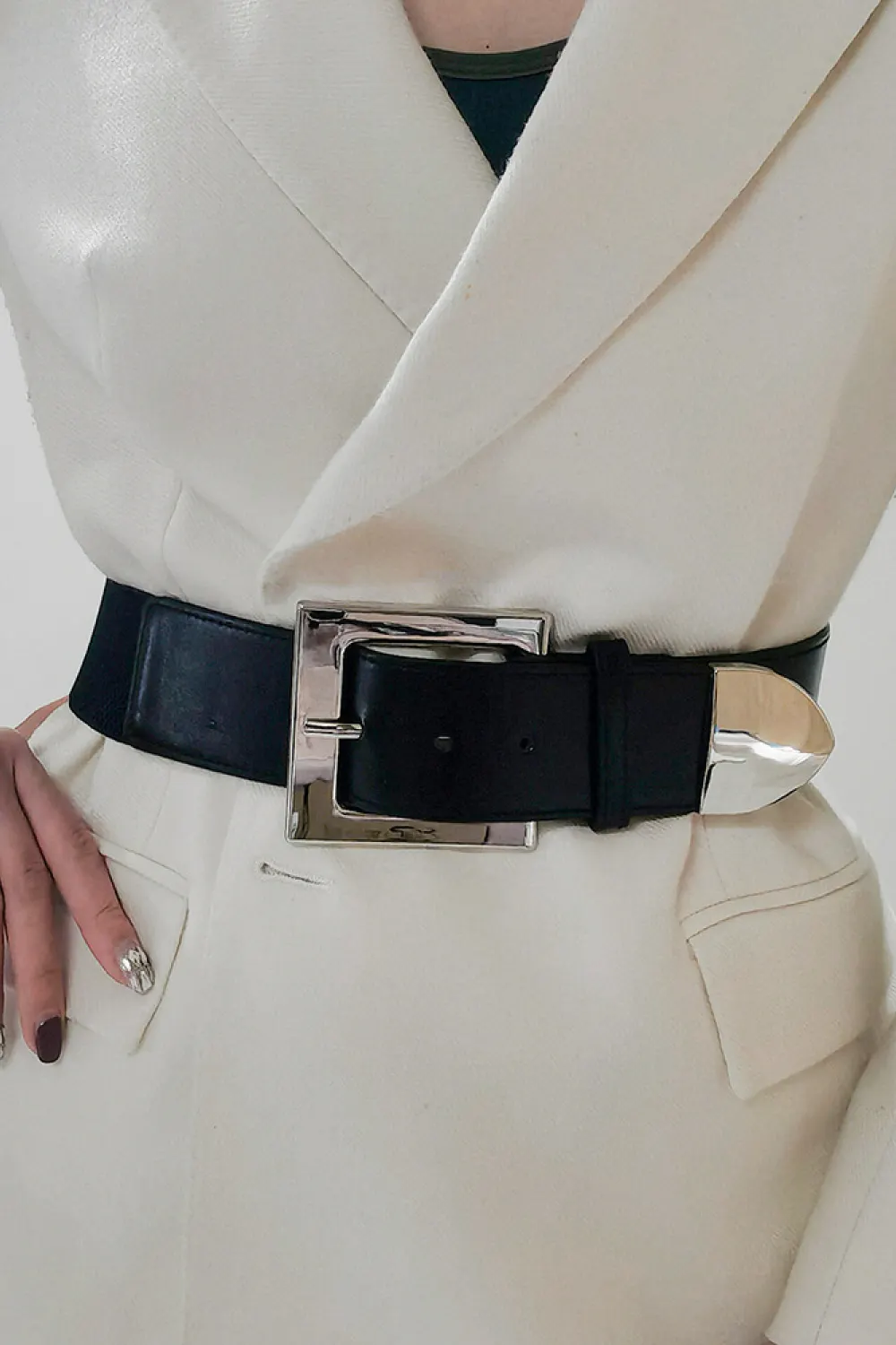 Zinc Alloy Buckle PU Leather Belt 2