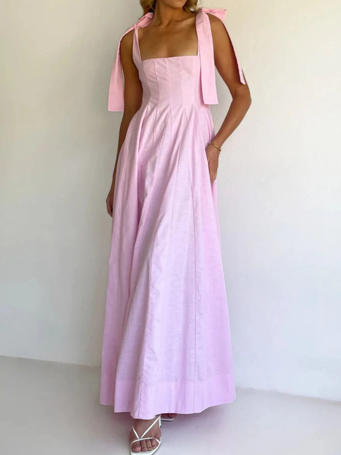 Gradient Tie Shoulder Maxi Dress 9