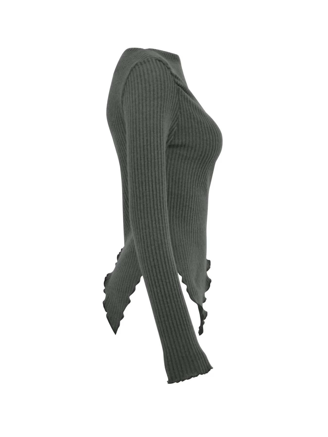 Asymmetrical One-Shoulder Ribbed Knit Top 5