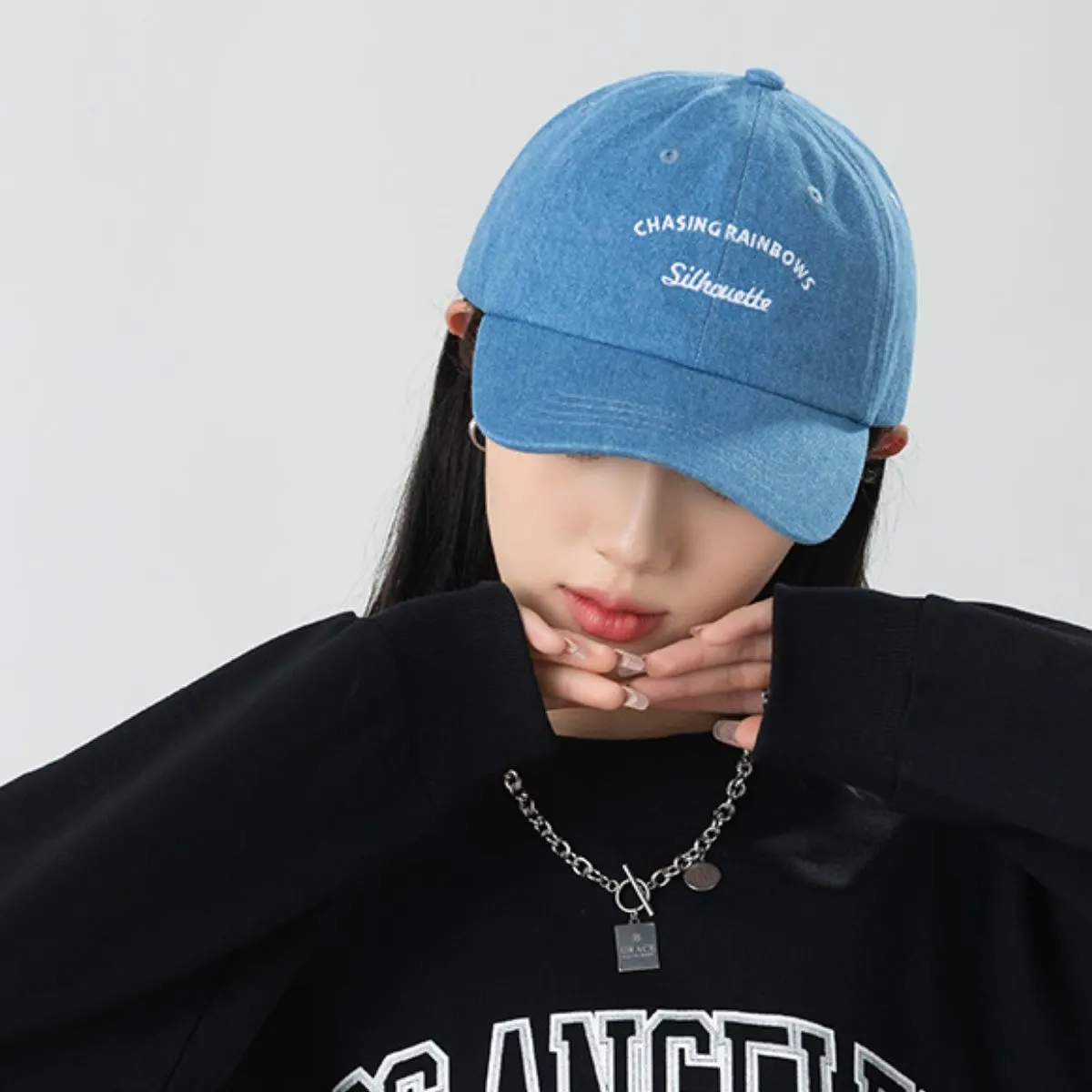Embroidered Denim Baseball Cap 3