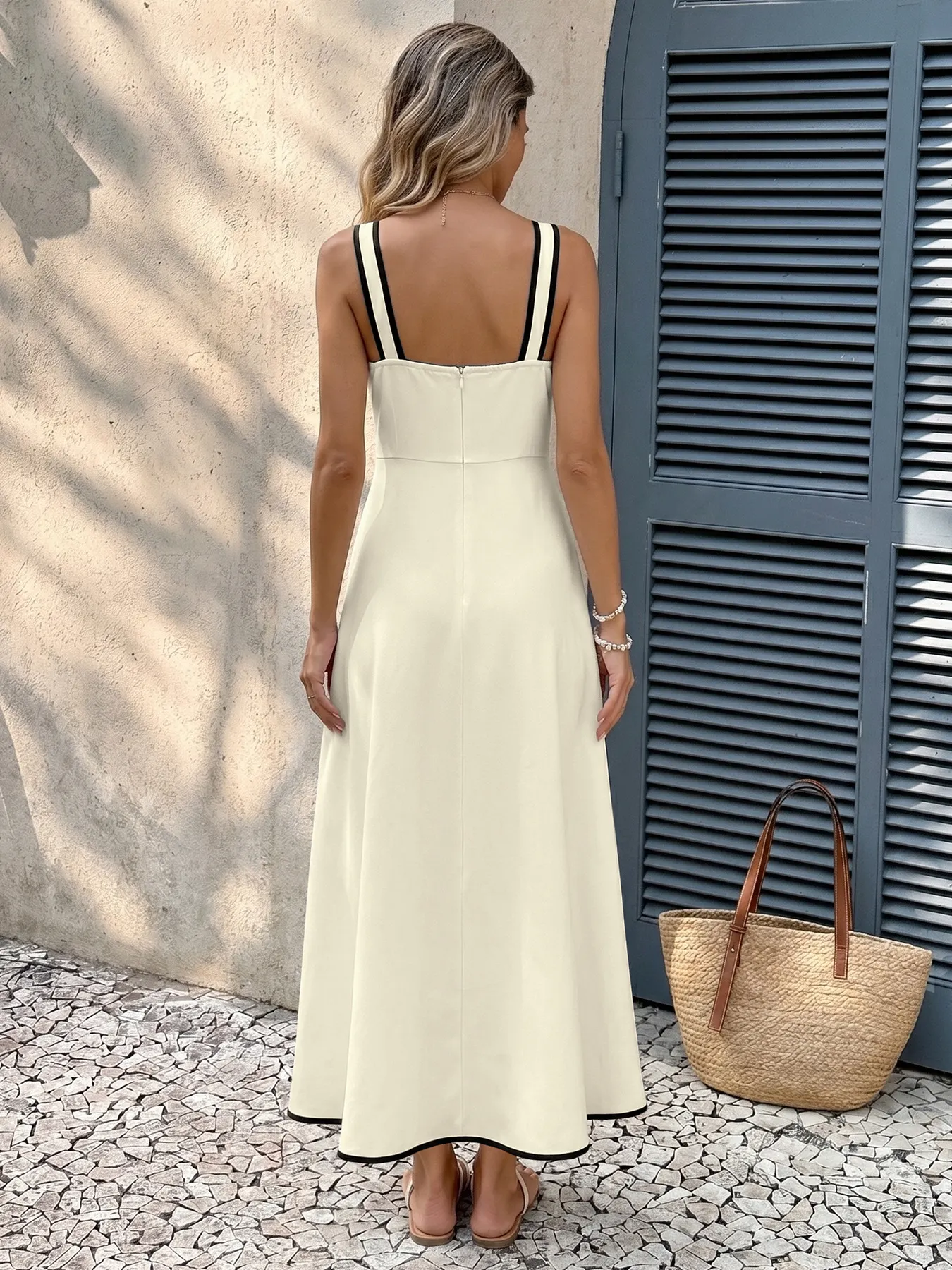 Bowknot Trim A-Line Midi Dress 7