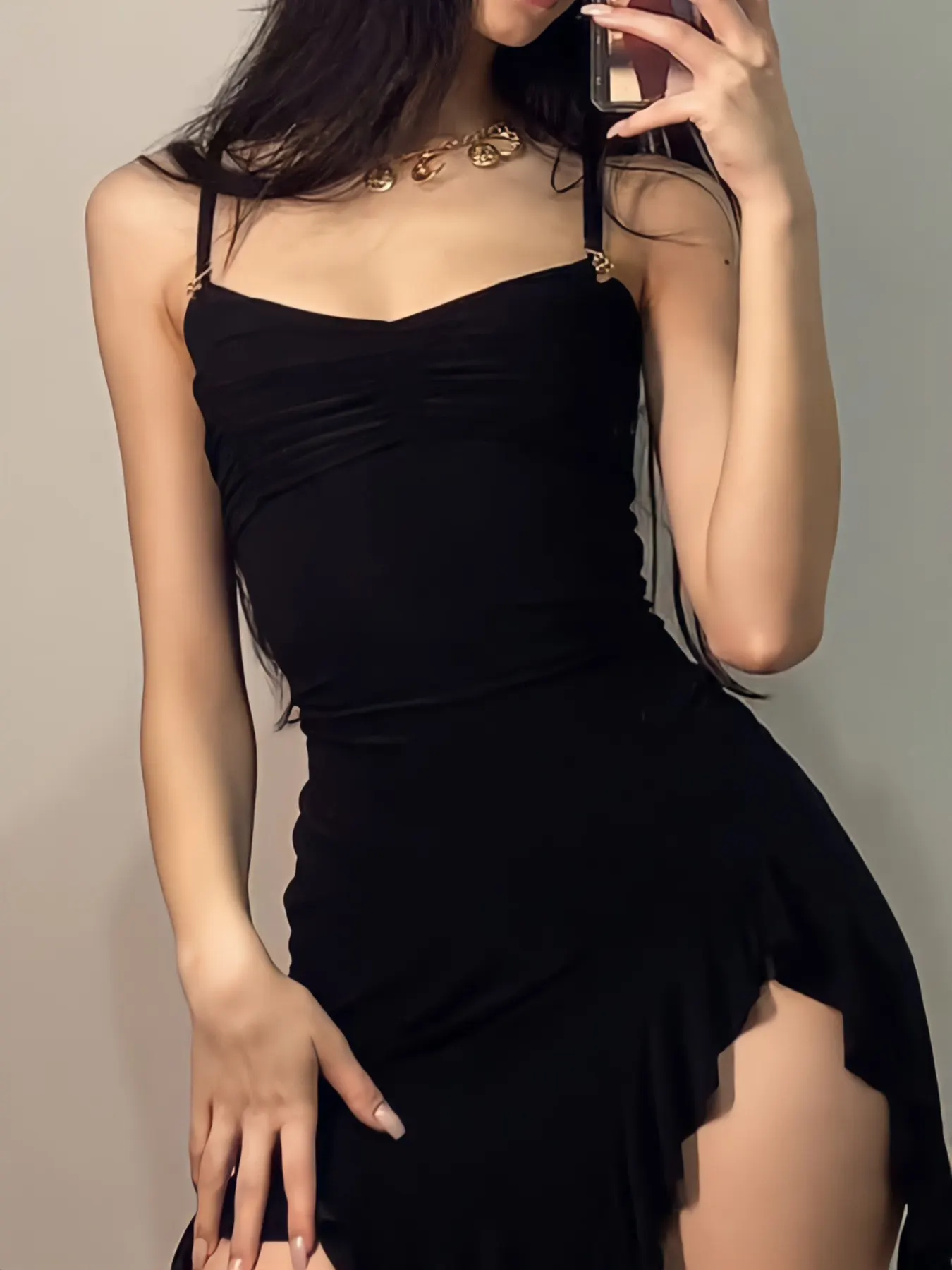 Ruched Ruffle Hem Mini Dress 2