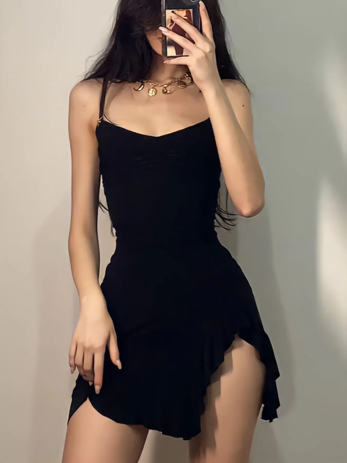 Ruched Ruffle Hem Mini Dress 3