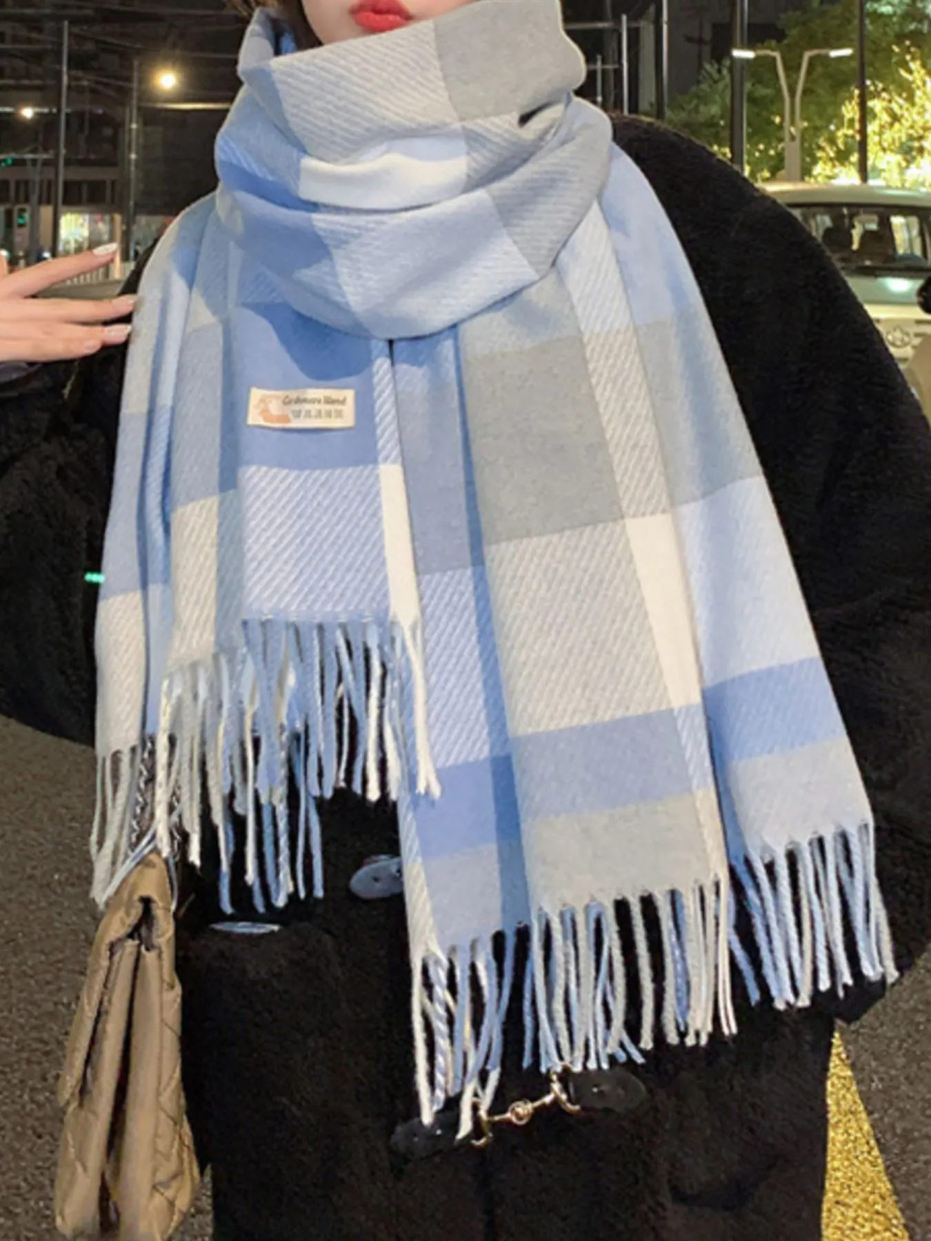 Fringe Plaid Scarf 5