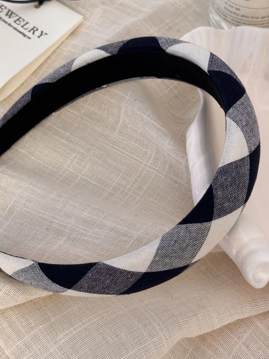 Polyester Plaid Wide Headband 3